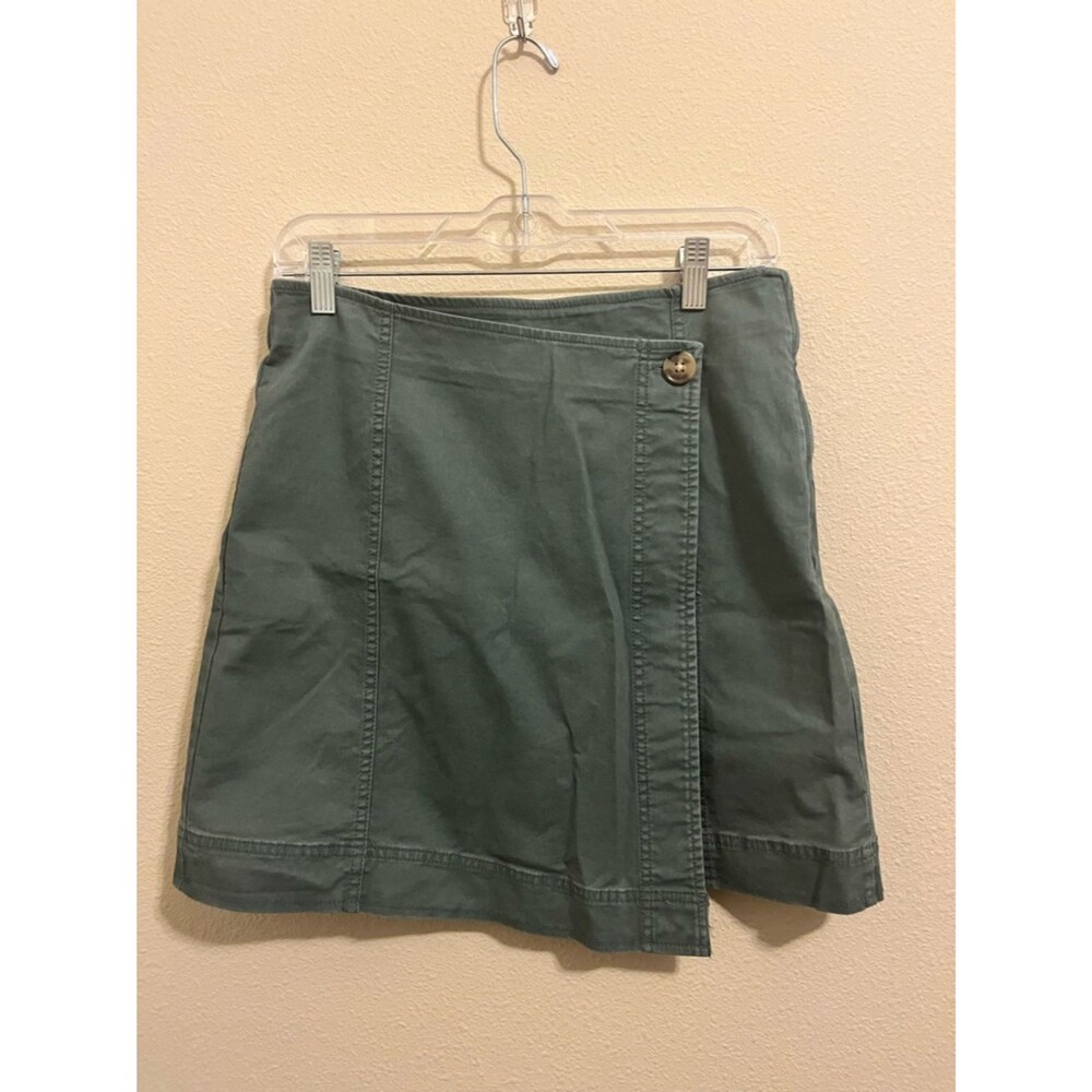 LOFT Green Wrap Mini Skirt Size 2